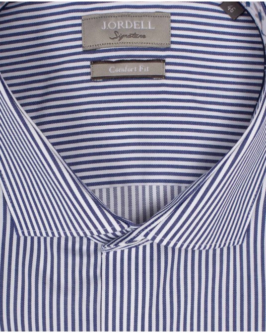 Chemise à rayures bâton grande taille bleu marine