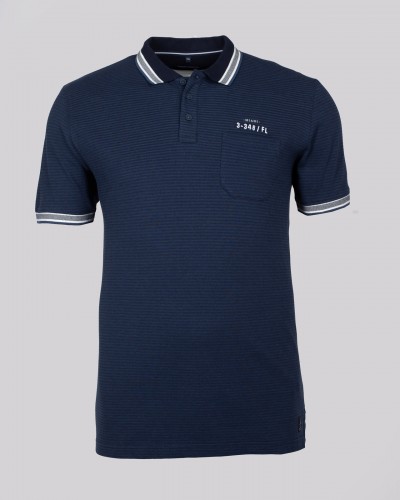 Polo jacquard grande taille bleu marine