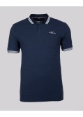 Polo jacquard grande taille bleu marine