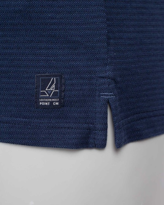 Polo jacquard grande taille bleu marine