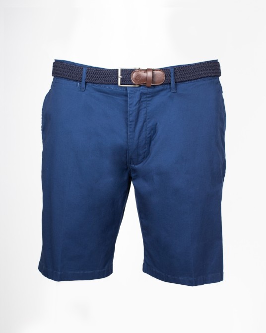 Short chino grande taille avec ceinture bleu