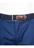 Short chino grande taille avec ceinture bleu