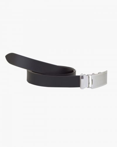 Ceinture automatic grande taille en cuir noir réglable