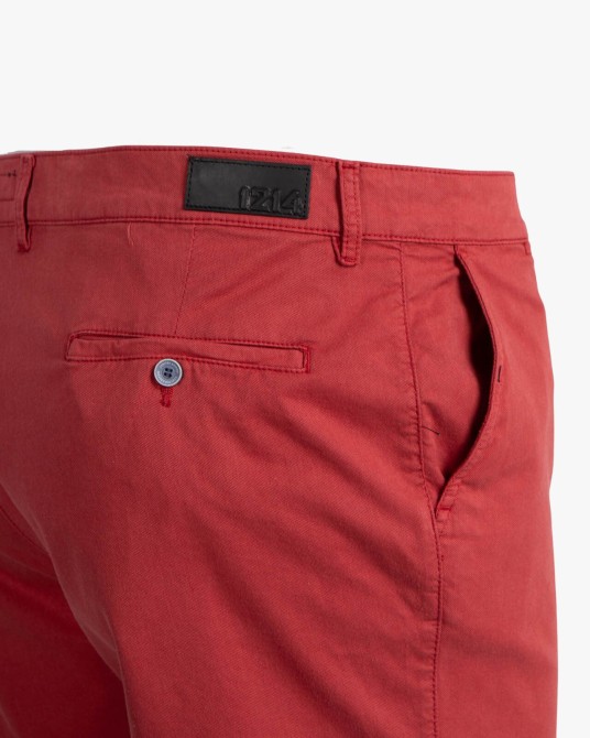 Short chino tencel grande taille rouge