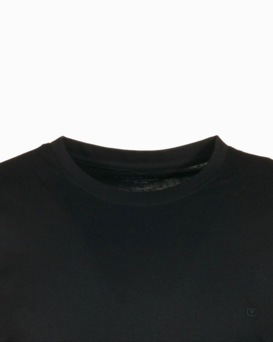 Lot 2 tee shirts grande taille Col rond Noir en coton uni