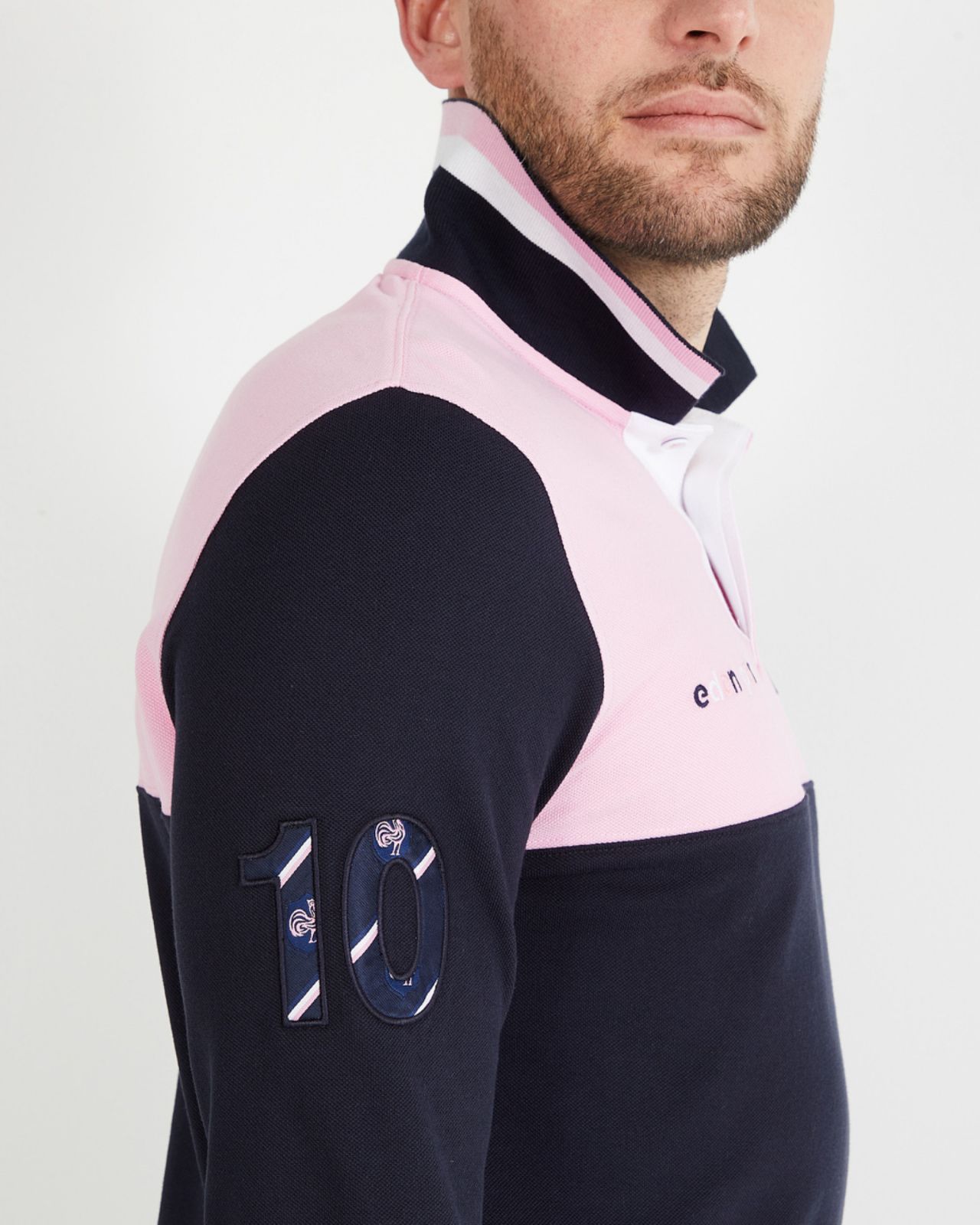 Polo manches longues grande taille rose