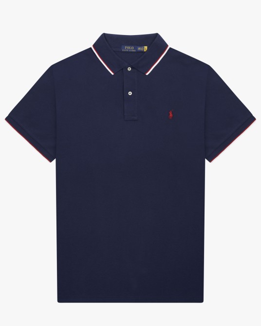 Polo piqué grande taille bleu marine