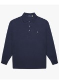 Polo manches longues interlock grande taille bleu marine