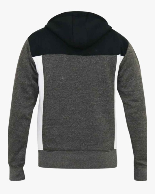 Sweat zippé à capuche grande taille anthracite