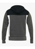 Sweat zippé à capuche grande taille anthracite