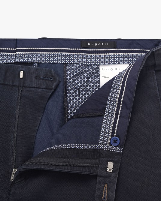 Pantalon chino structuré grande taille bleu marine