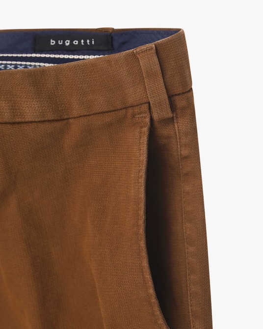 Pantalon chino structuré grande taille marron