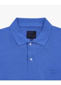 Polo piqué avec poche grande taille bleu