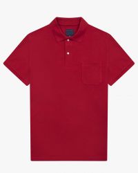 Polo piqué avec poche grande taille rouge