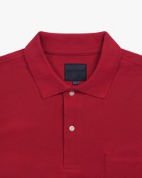 Polo piqué avec poche grande taille rouge