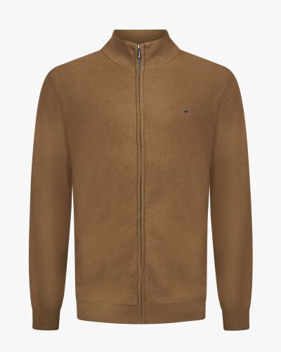 Gilet zippé grande taille noisette