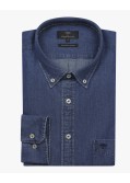 Chemise en jean manches extra-longues 72 cm bleu indigo