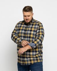 Chemise à carreaux grande taille jaune