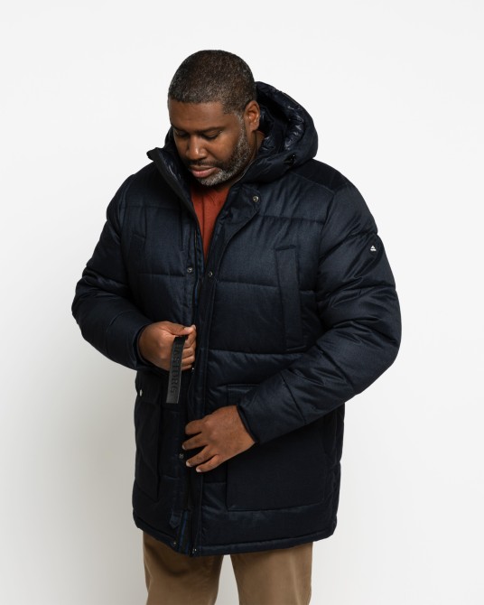 Parka longue grande taille bleu marine Size factory