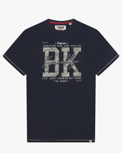 Tee shirt Brooklyn camouflage grande taille bleu marine