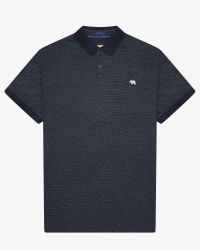 Polo micro motif grande taille bleu