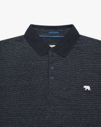 Polo micro motif grande taille bleu