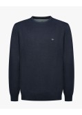 Pull col rond grande taille bleu marine