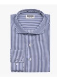 Chemise rayures bâton non iron manches extra-longues 72 cm bleu marine