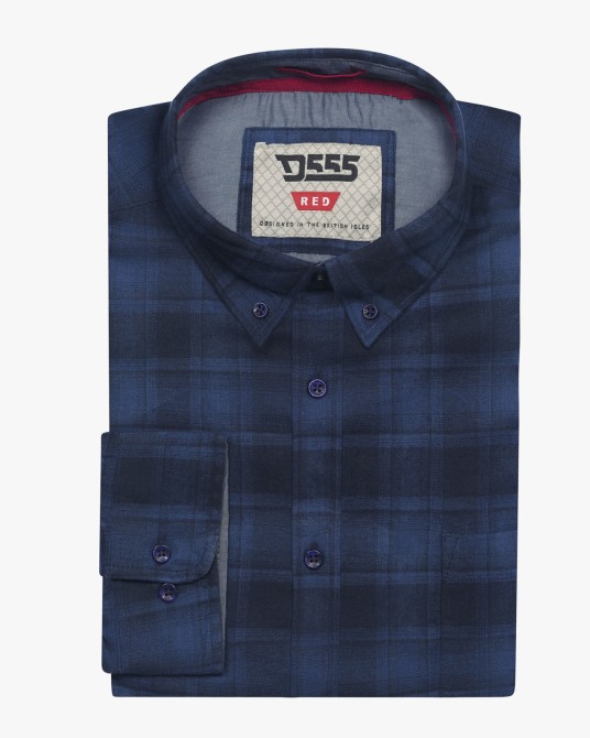 Chemise flanelle à carreaux grande taille bleu