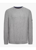 Pull col rond grande taille en laine gris