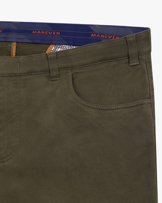 Pantalon chino twill grande taille vert kaki