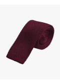 Cravate extra-longue 165 cm en tricot bordeaux