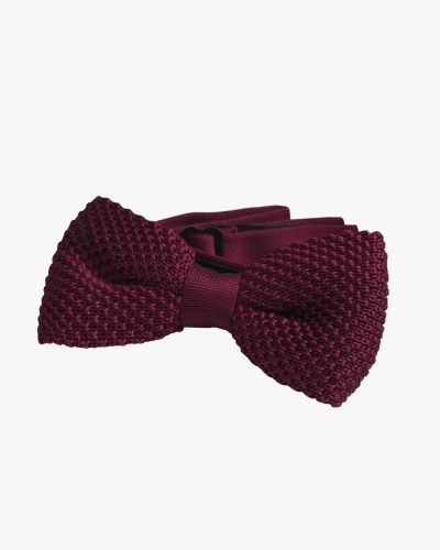 Noeud-papillon tricot uni bordeaux