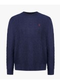 Pull col rond cachemire grande taille bleu marine