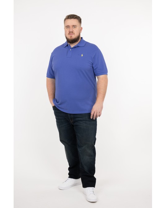 Polo piqué grande taille bleu