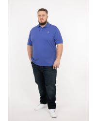 Polo piqué grande taille bleu