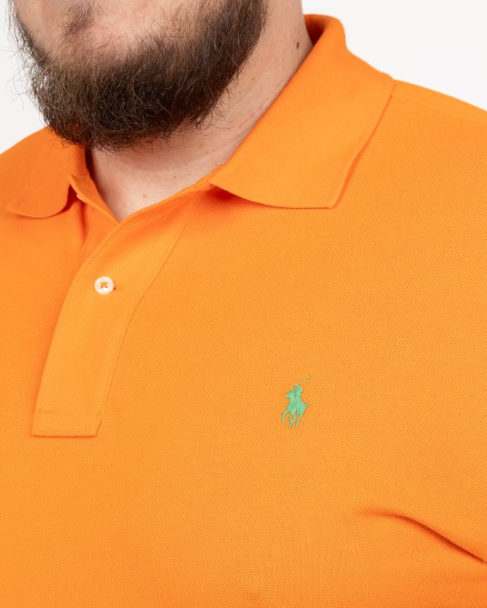 Polo piqué grande taille orange