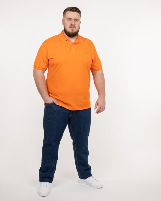 Polo piqué grande taille orange