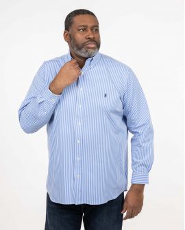 Chemise à rayures grande taille bleu