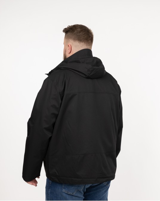 Parka déperlante grande taille noir