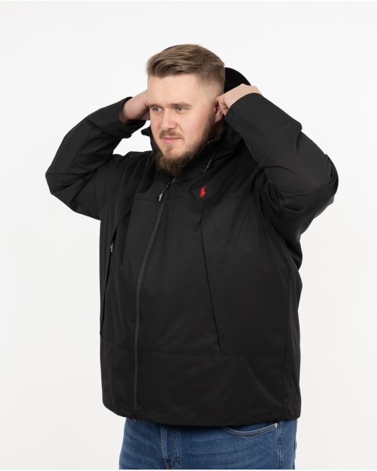 Parka déperlante grande taille noir