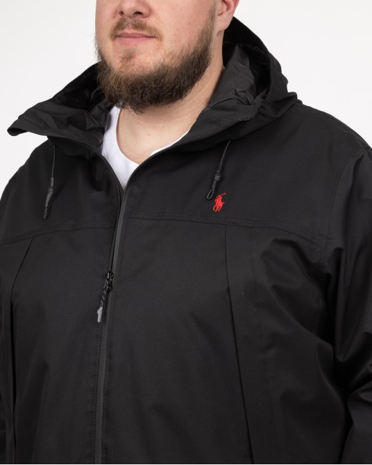 Parka déperlante grande taille noir