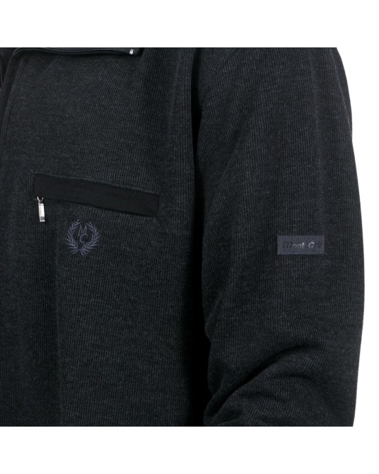 Sweat zippé anthracite : grande taille jusqu'au 7XL