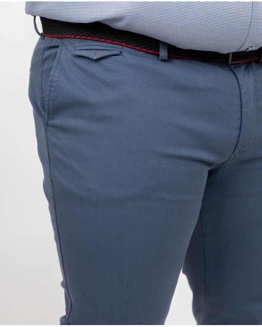 Pantalon chino avec ceinture grande taille bleu