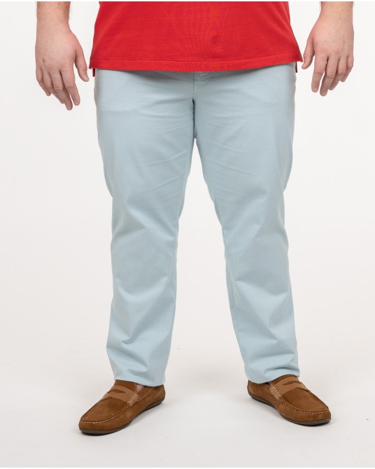 Pantalon chino oxford grande taille bleu