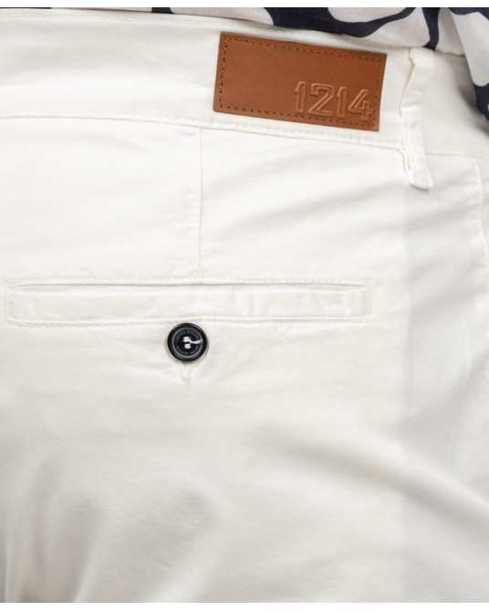 Short chino twill grande taille blanc cassé