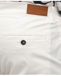 Short chino twill grande taille blanc cassé