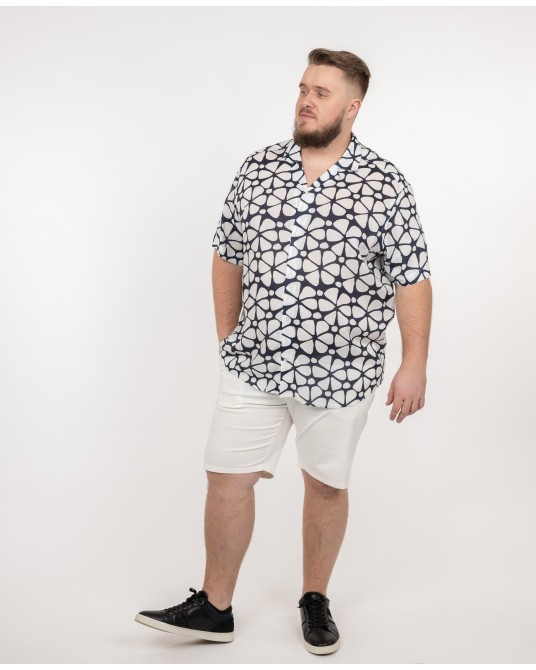 Short chino twill grande taille blanc cassé