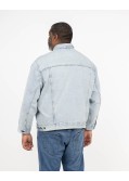 Veste en jean grande taille bleu délavé