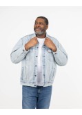 Veste en jean grande taille bleu délavé